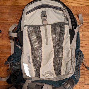 The North Face Recon blue white backpack